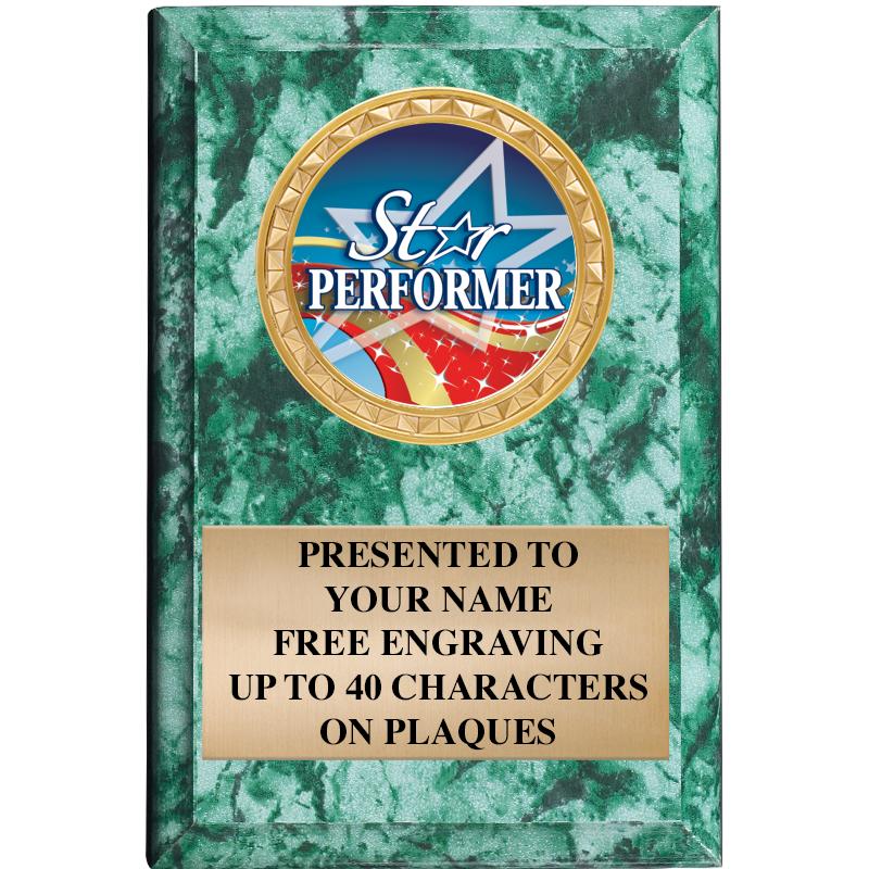 4" X 6" GREEN MBL INSERT PLQ