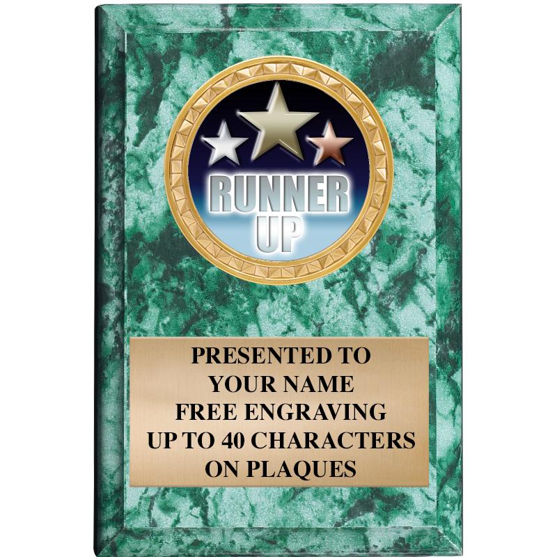 4" X 6" GREEN MBL INSERT PLQ