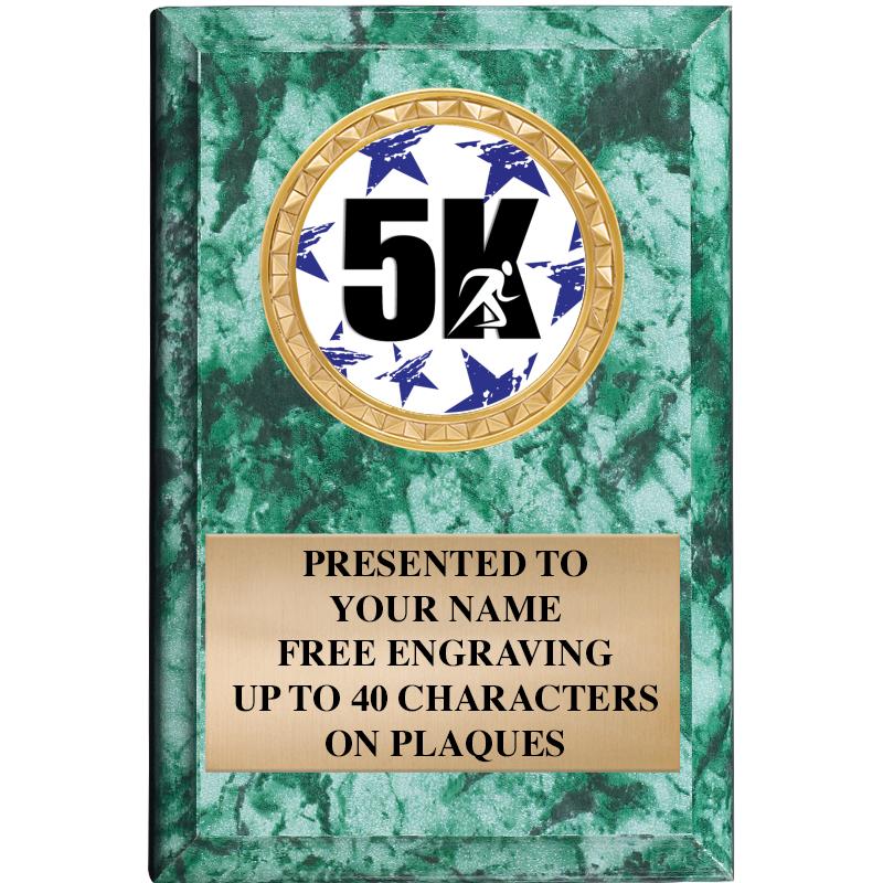 4" X 6" GREEN MBL INSERT PLQ