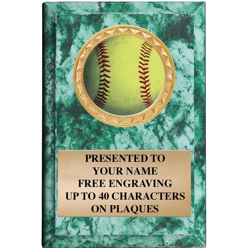 4" X 6" GREEN MBL INSERT PLQ