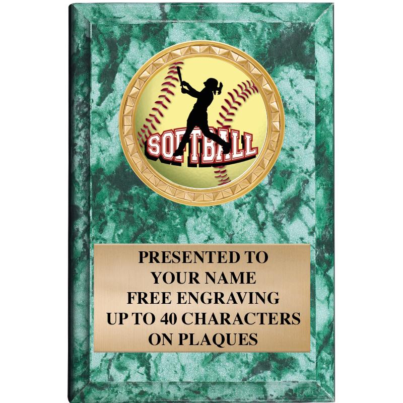 4" X 6" GREEN MBL INSERT PLQ