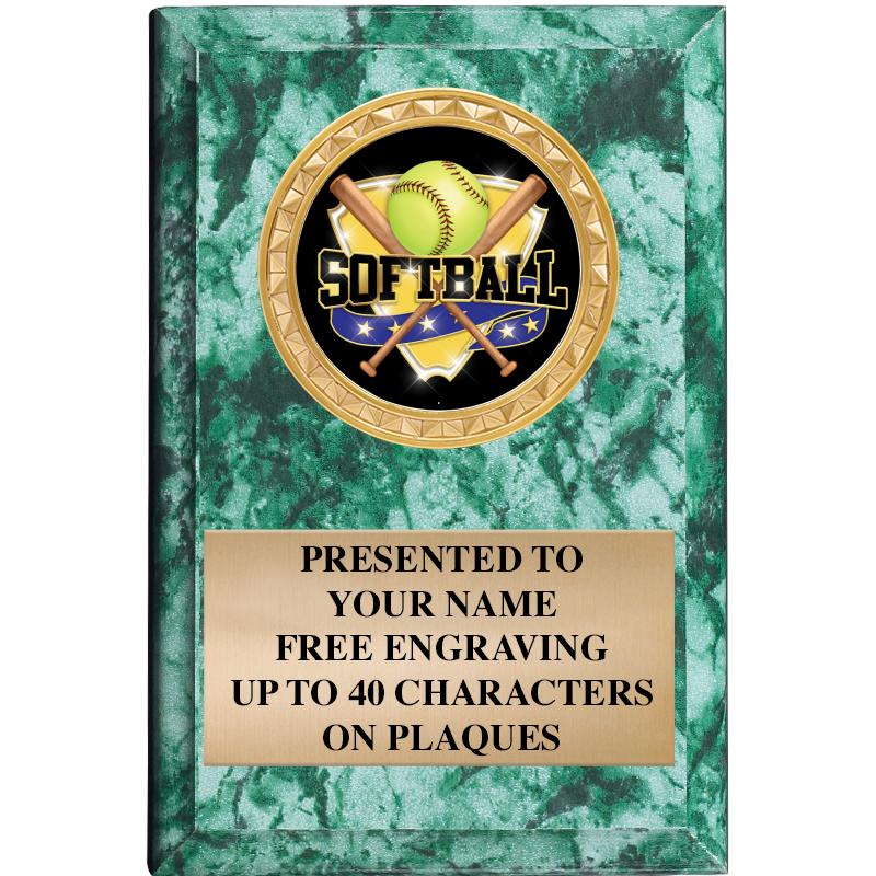 4" X 6" GREEN MBL INSERT PLQ