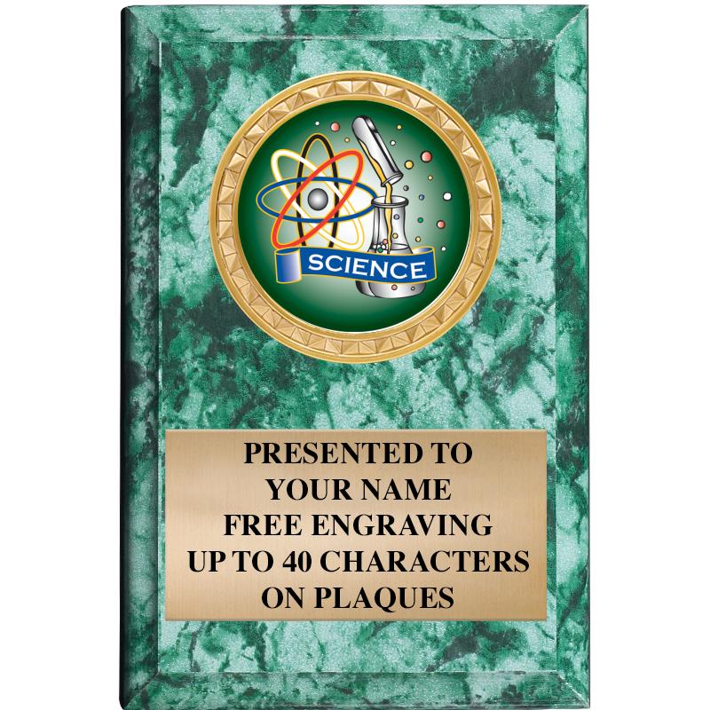 4" X 6" GREEN MBL INSERT PLQ