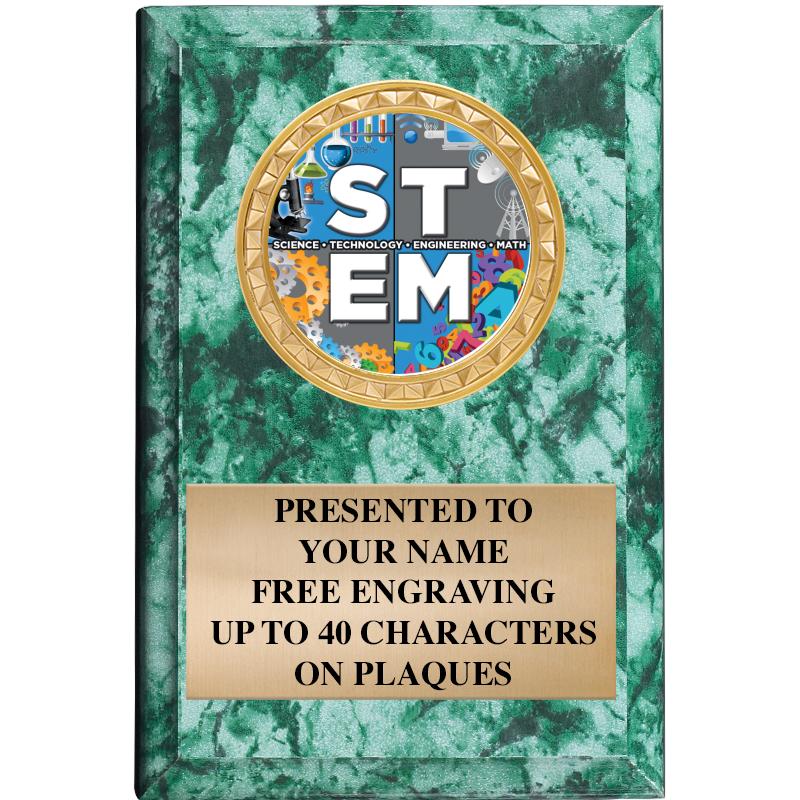 4" X 6" GREEN MBL INSERT PLQ