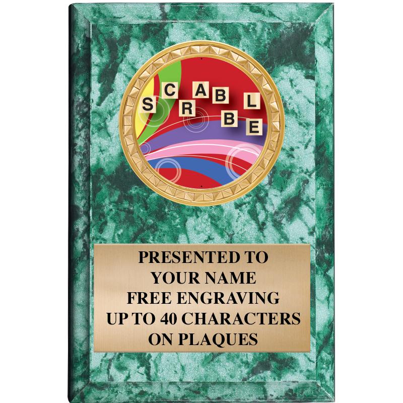 4" X 6" GREEN MBL INSERT PLQ