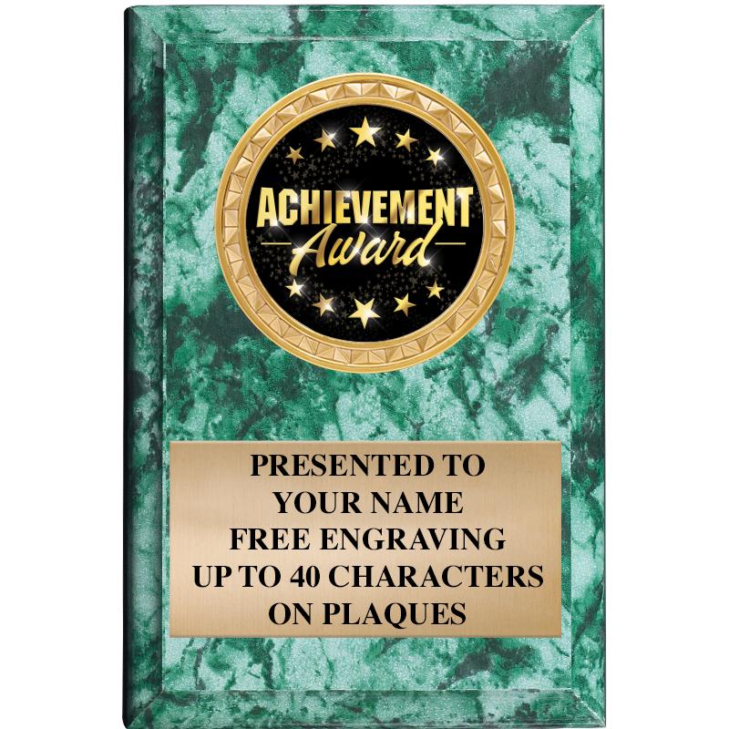 4" X 6" GREEN MBL INSERT PLQ