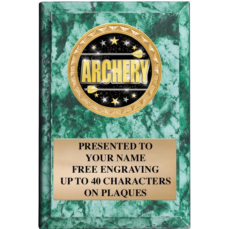 4" X 6" GREEN MBL INSERT PLQ