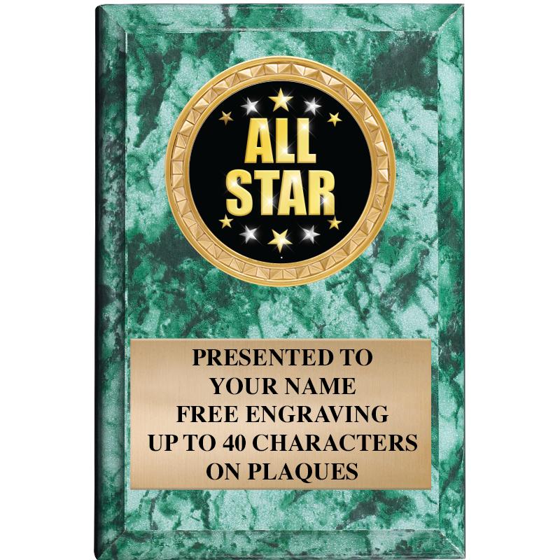 4" X 6" GREEN MBL INSERT PLQ