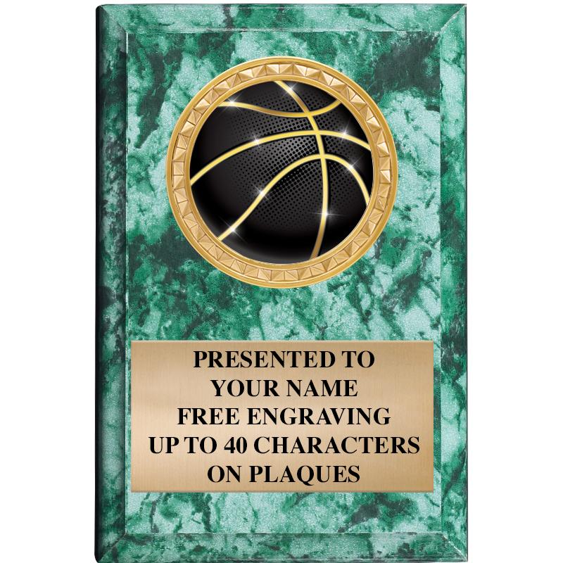 4" X 6" GREEN MBL INSERT PLQ