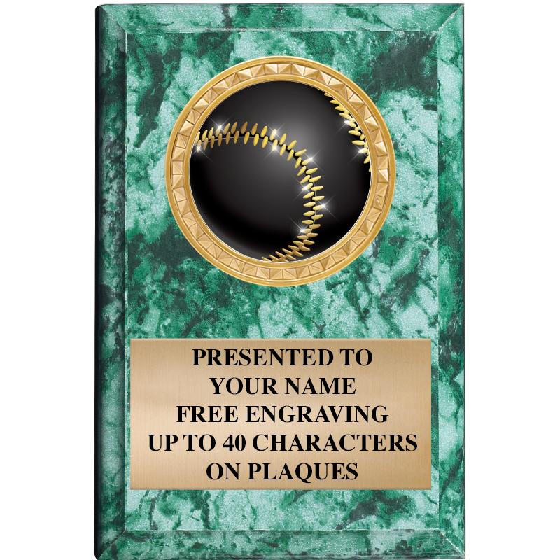 4" X 6" GREEN MBL INSERT PLQ