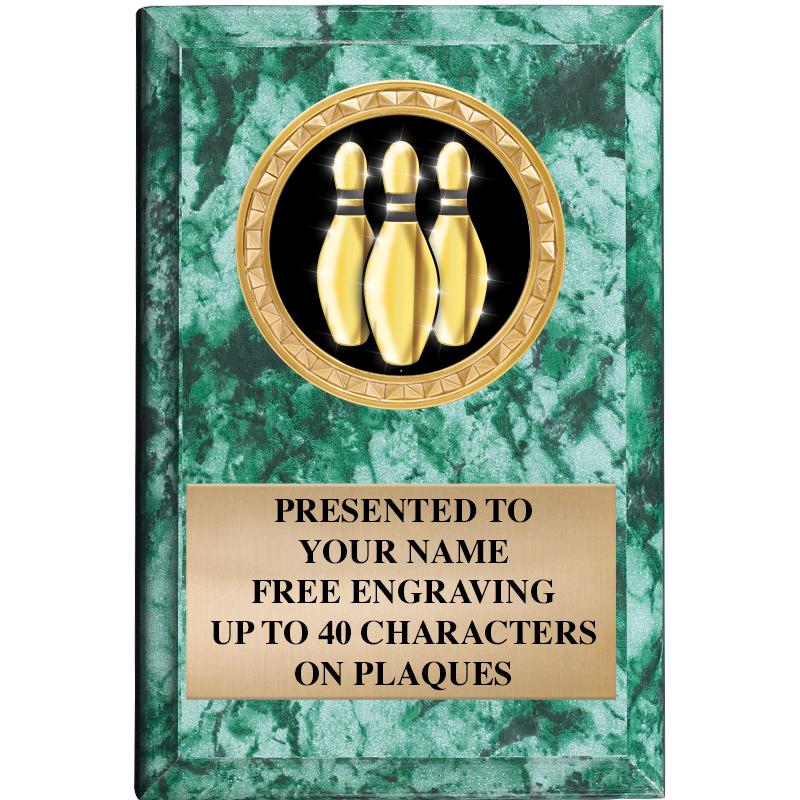 4" X 6" GREEN MBL INSERT PLQ