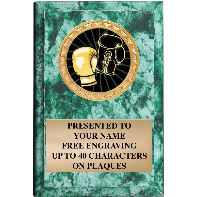 4" X 6" GREEN MBL INSERT PLQ