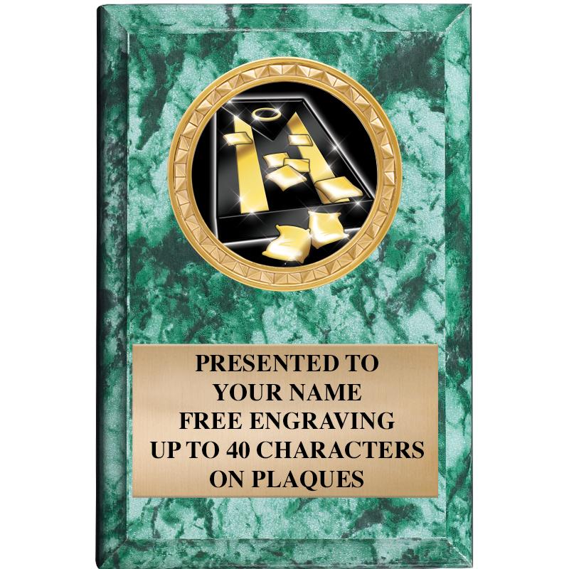 4" X 6" GREEN MBL INSERT PLQ