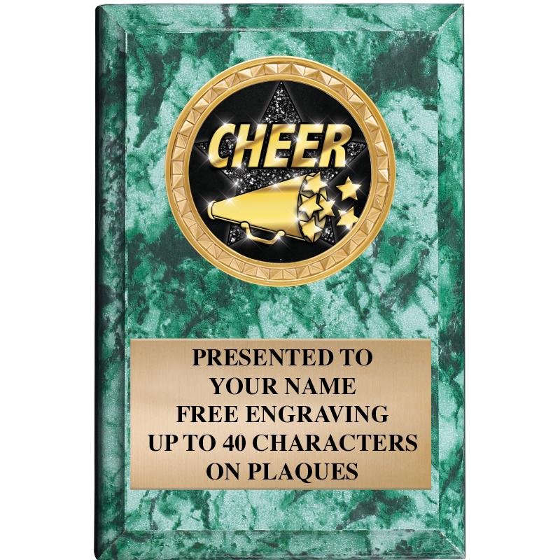 4" X 6" GREEN MBL INSERT PLQ