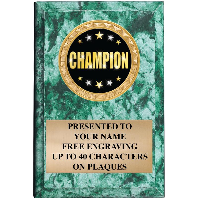 4" X 6" GREEN MBL INSERT PLQ