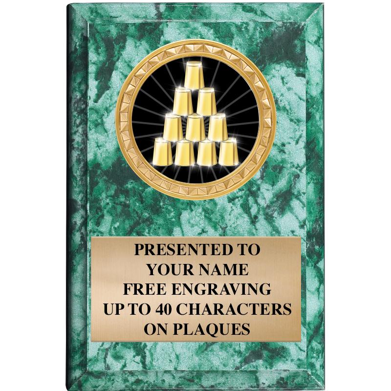 4" X 6" GREEN MBL INSERT PLQ