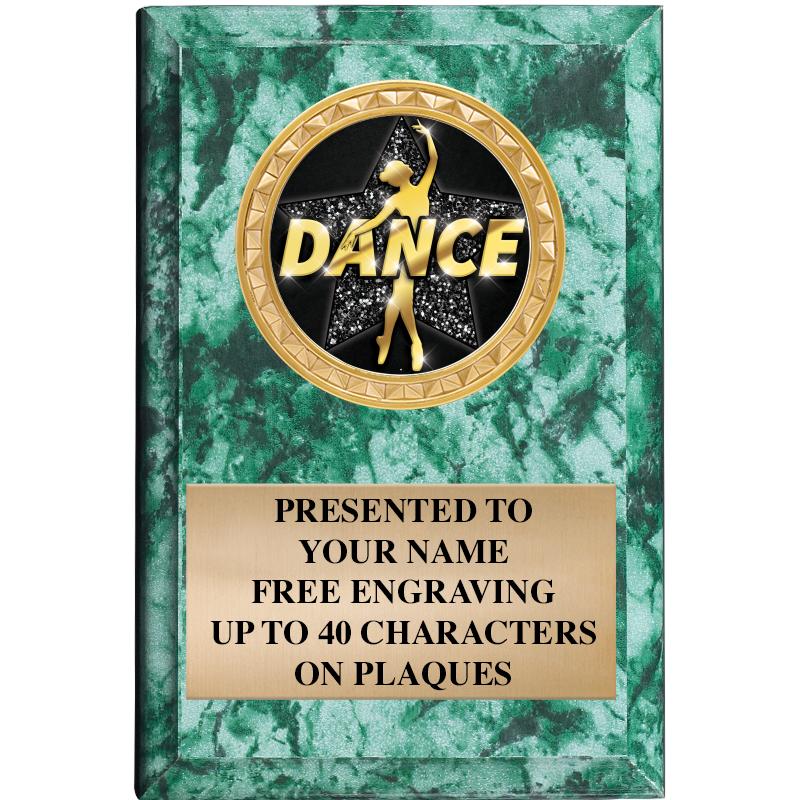 4" X 6" GREEN MBL INSERT PLQ