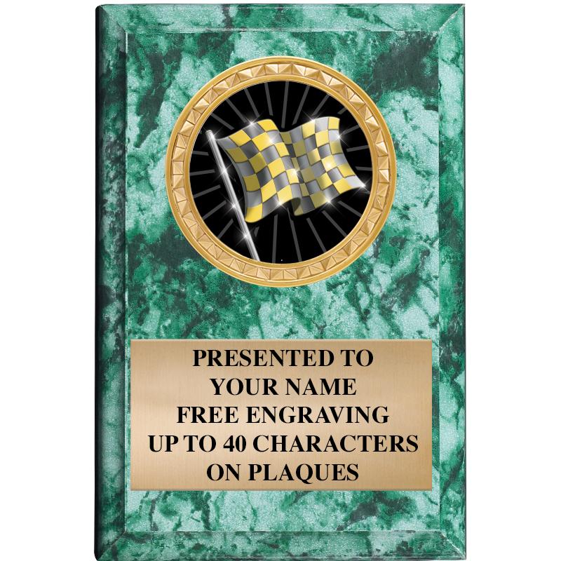 4" X 6" GREEN MBL INSERT PLQ