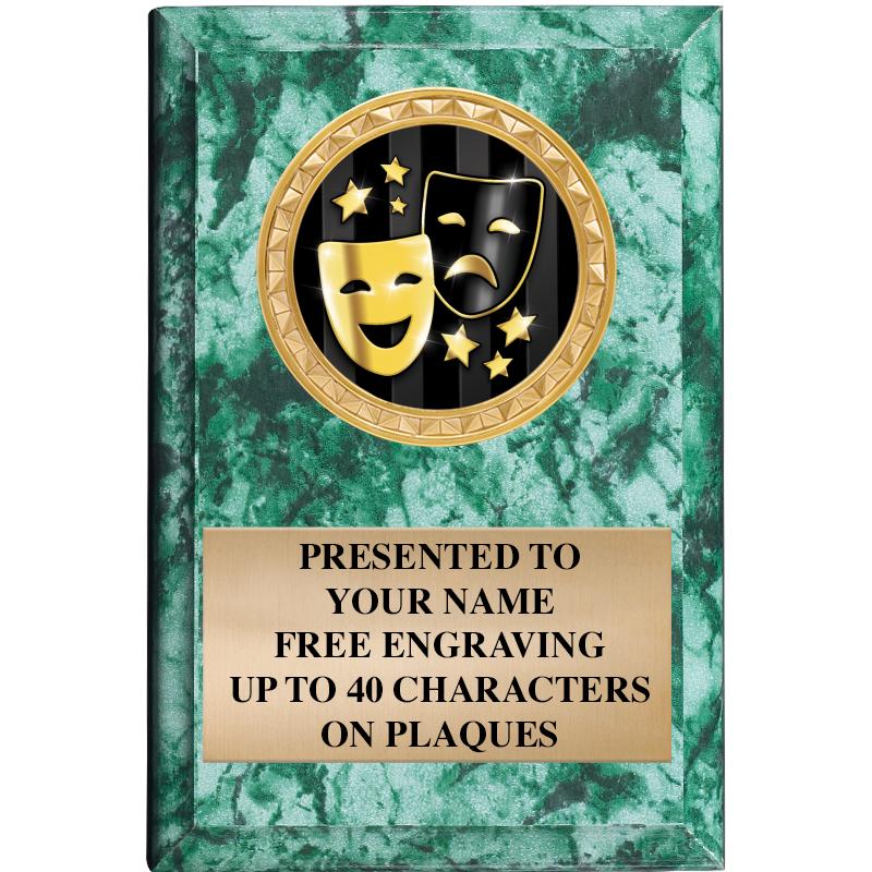 4" X 6" GREEN MBL INSERT PLQ