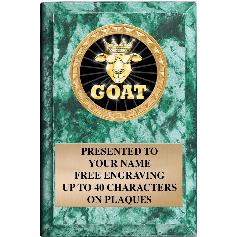 4" X 6" GREEN MBL INSERT PLQ