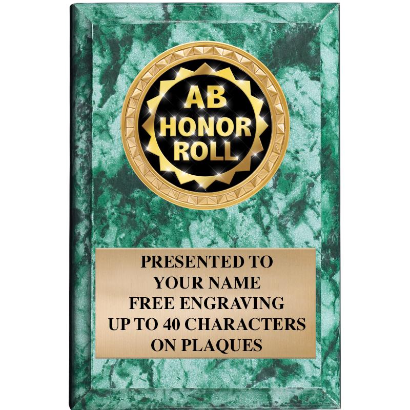 4" X 6" GREEN MBL INSERT PLQ