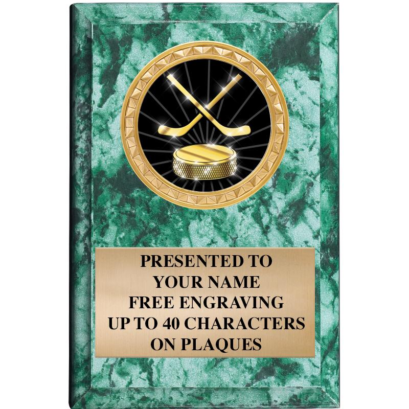 4" X 6" GREEN MBL INSERT PLQ