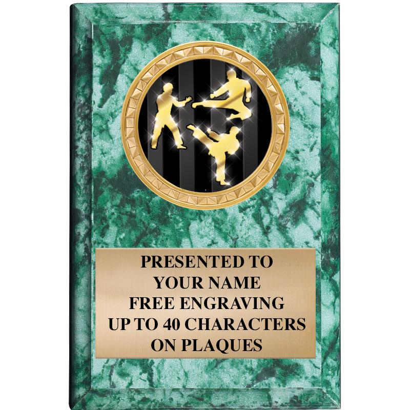 4" X 6" GREEN MBL INSERT PLQ