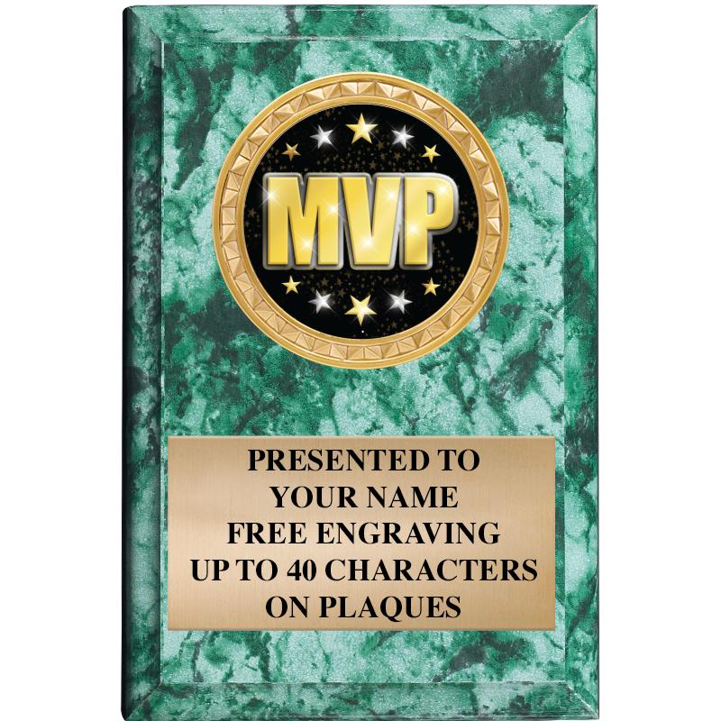 4" X 6" GREEN MBL INSERT PLQ