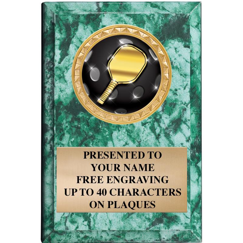 4" X 6" GREEN MBL INSERT PLQ