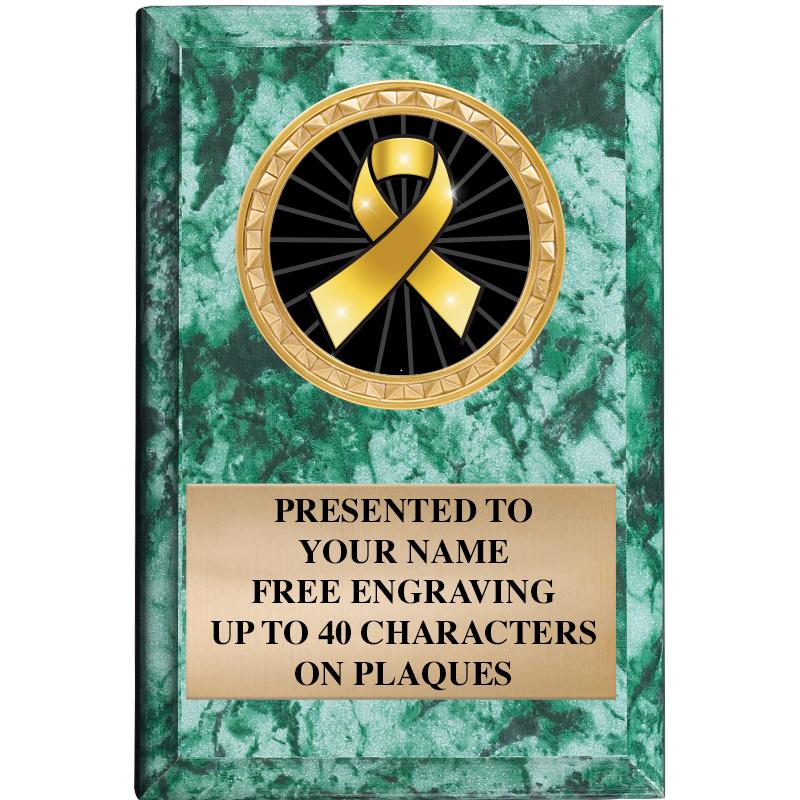 4" X 6" GREEN MBL INSERT PLQ