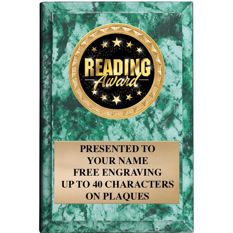 4" X 6" GREEN MBL INSERT PLQ