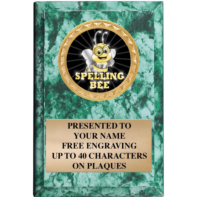 4" X 6" GREEN MBL INSERT PLQ