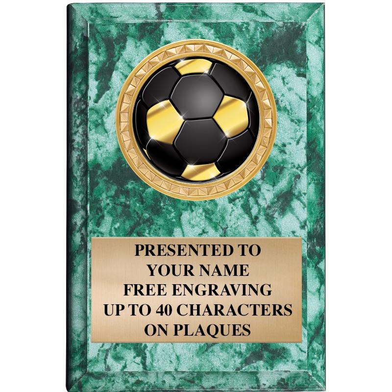 4" X 6" GREEN MBL INSERT PLQ