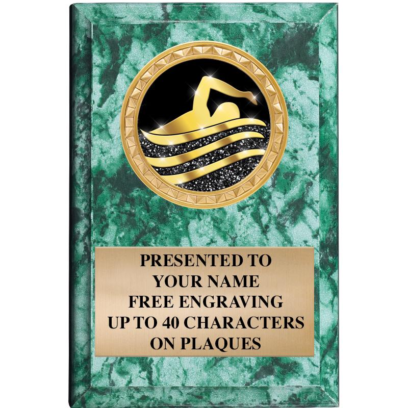 4" X 6" GREEN MBL INSERT PLQ