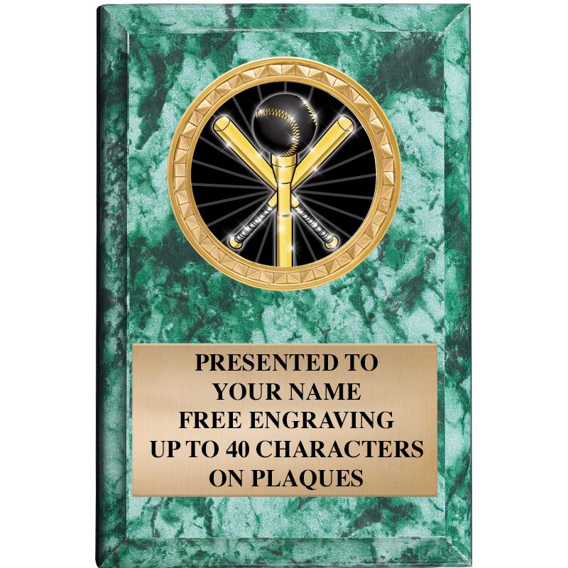 4" X 6" GREEN MBL INSERT PLQ