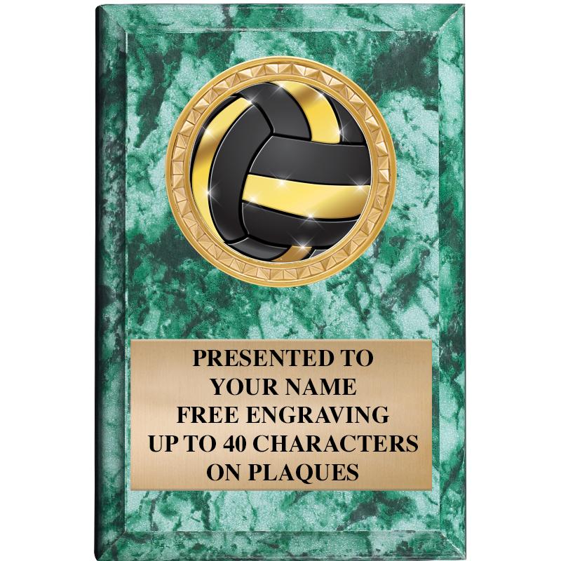 4" X 6" GREEN MBL INSERT PLQ