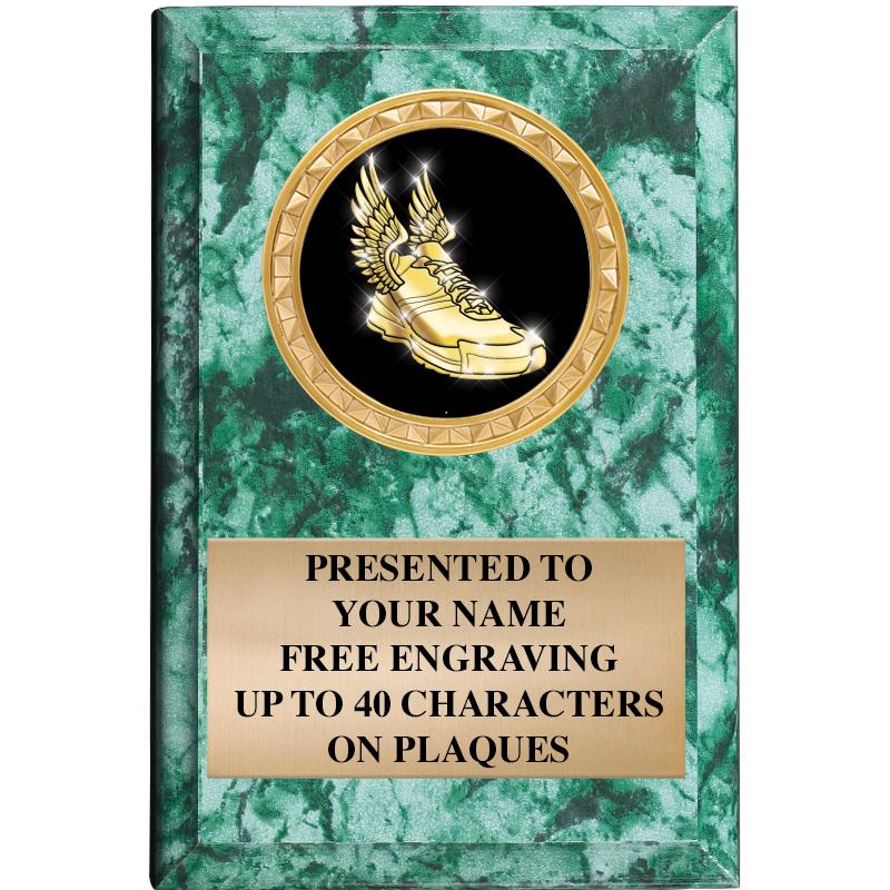 4" X 6" GREEN MBL INSERT PLQ