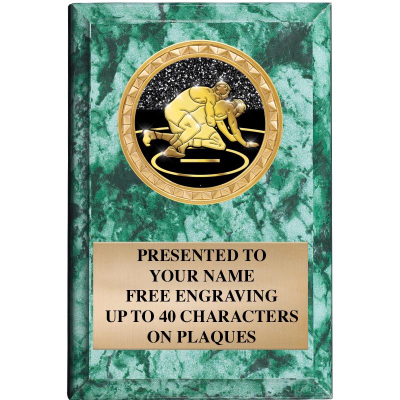 4" X 6" GREEN MBL INSERT PLQ