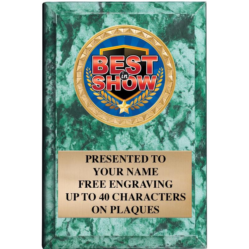 4" X 6" GREEN MBL INSERT PLQ