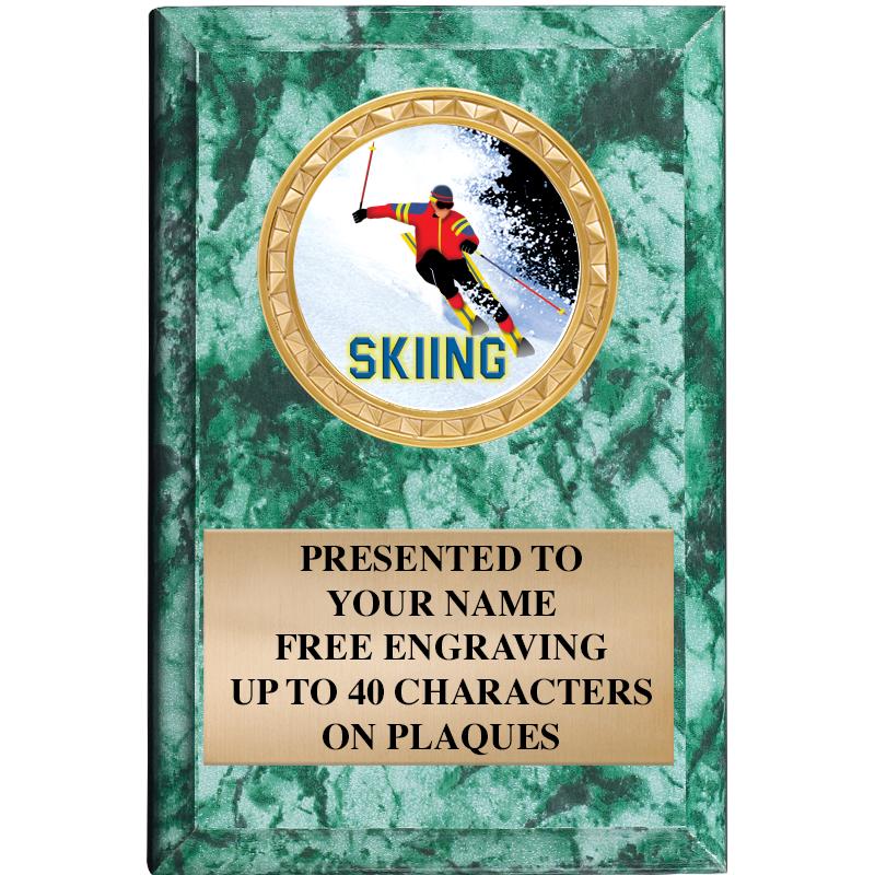 4" X 6" GREEN MBL INSERT PLQ