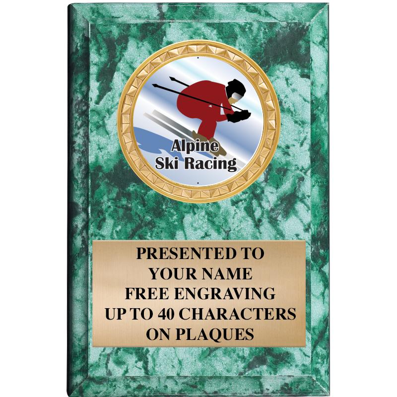 4" X 6" GREEN MBL INSERT PLQ