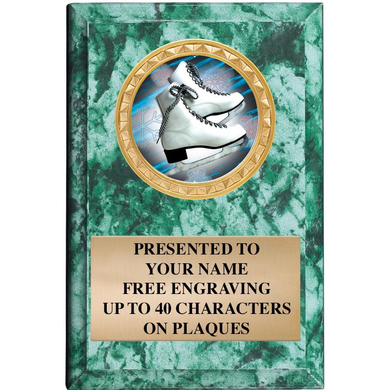 4" X 6" GREEN MBL INSERT PLQ