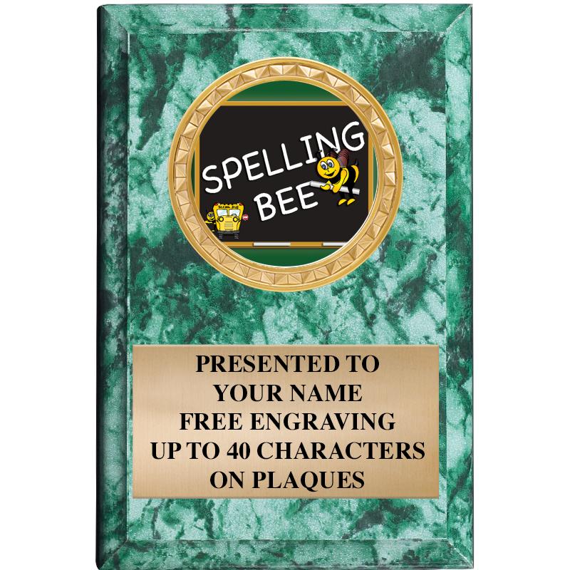 4" X 6" GREEN MBL INSERT PLQ