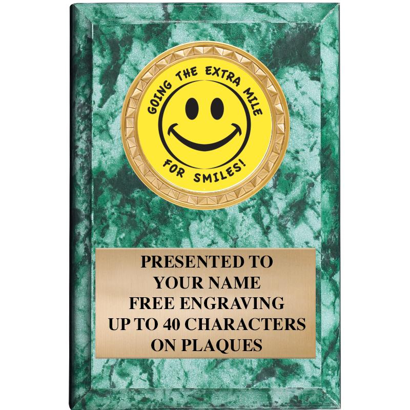 4" X 6" GREEN MBL INSERT PLQ