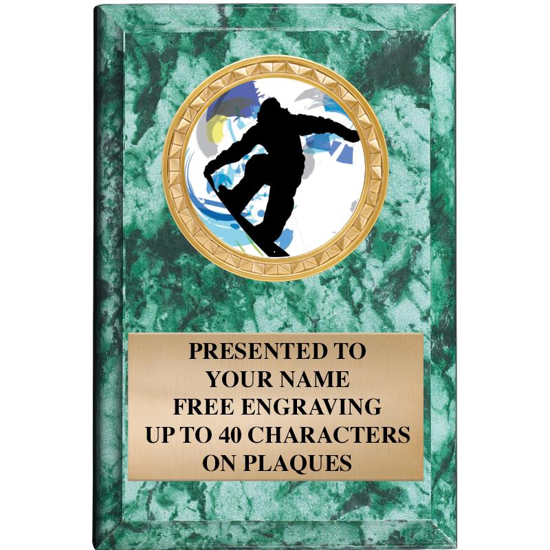 4" X 6" GREEN MBL INSERT PLQ