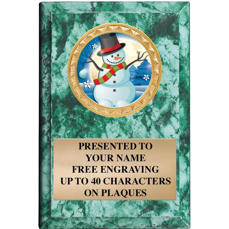 4" X 6" GREEN MBL INSERT PLQ