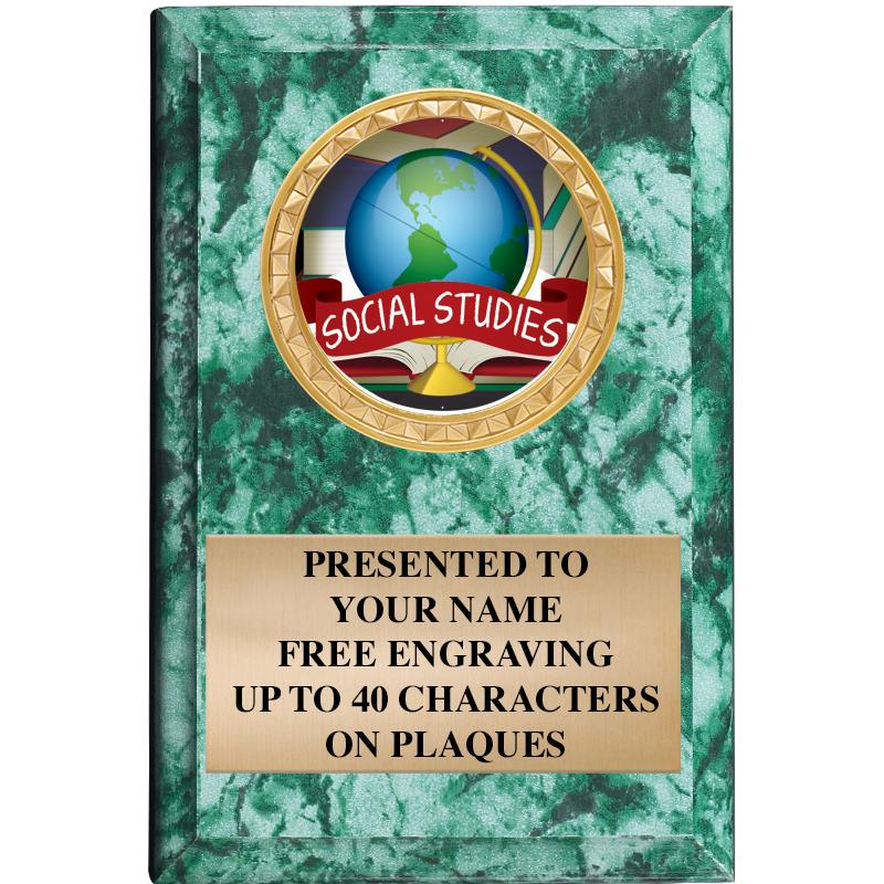 4" X 6" GREEN MBL INSERT PLQ