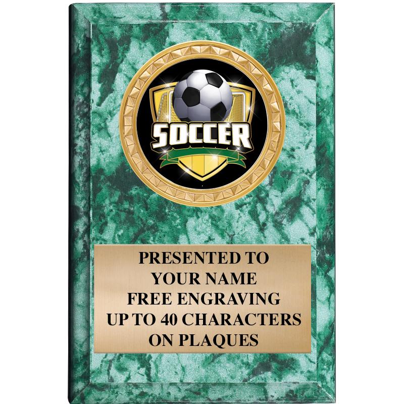 4" X 6" GREEN MBL INSERT PLQ