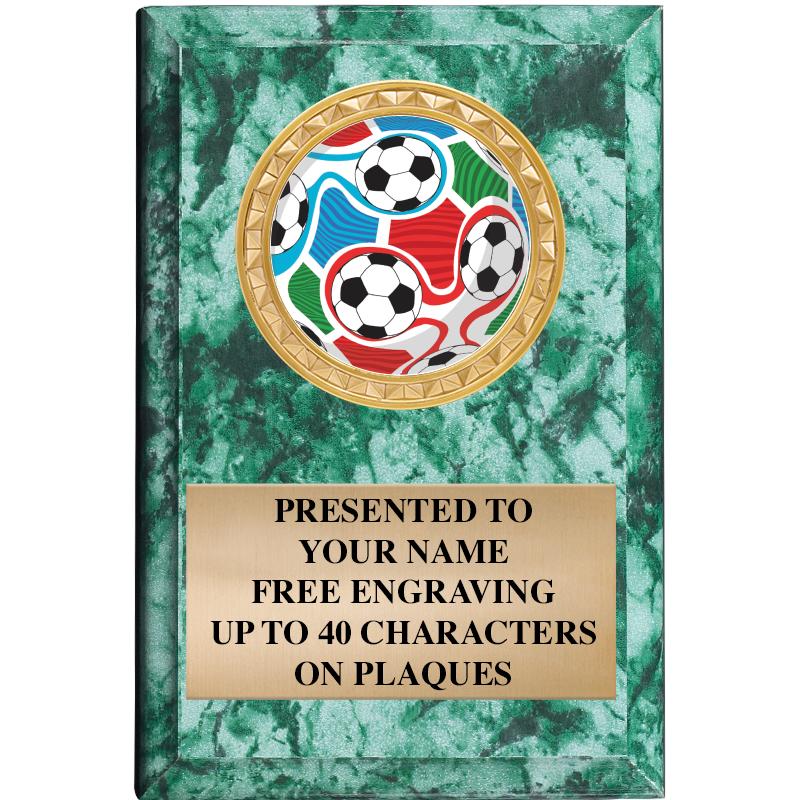 4" X 6" GREEN MBL INSERT PLQ