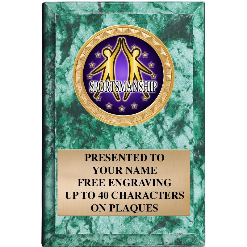 4" X 6" GREEN MBL INSERT PLQ